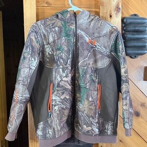 Under Armour Kids Camo Jacket with Orange Accents